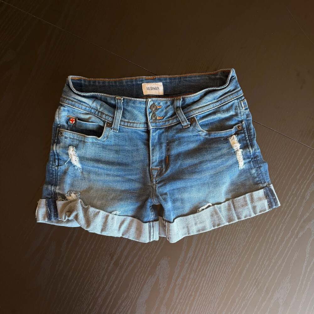 Hudson Ruby Distressed Cuffed Denim Shorts Size 25